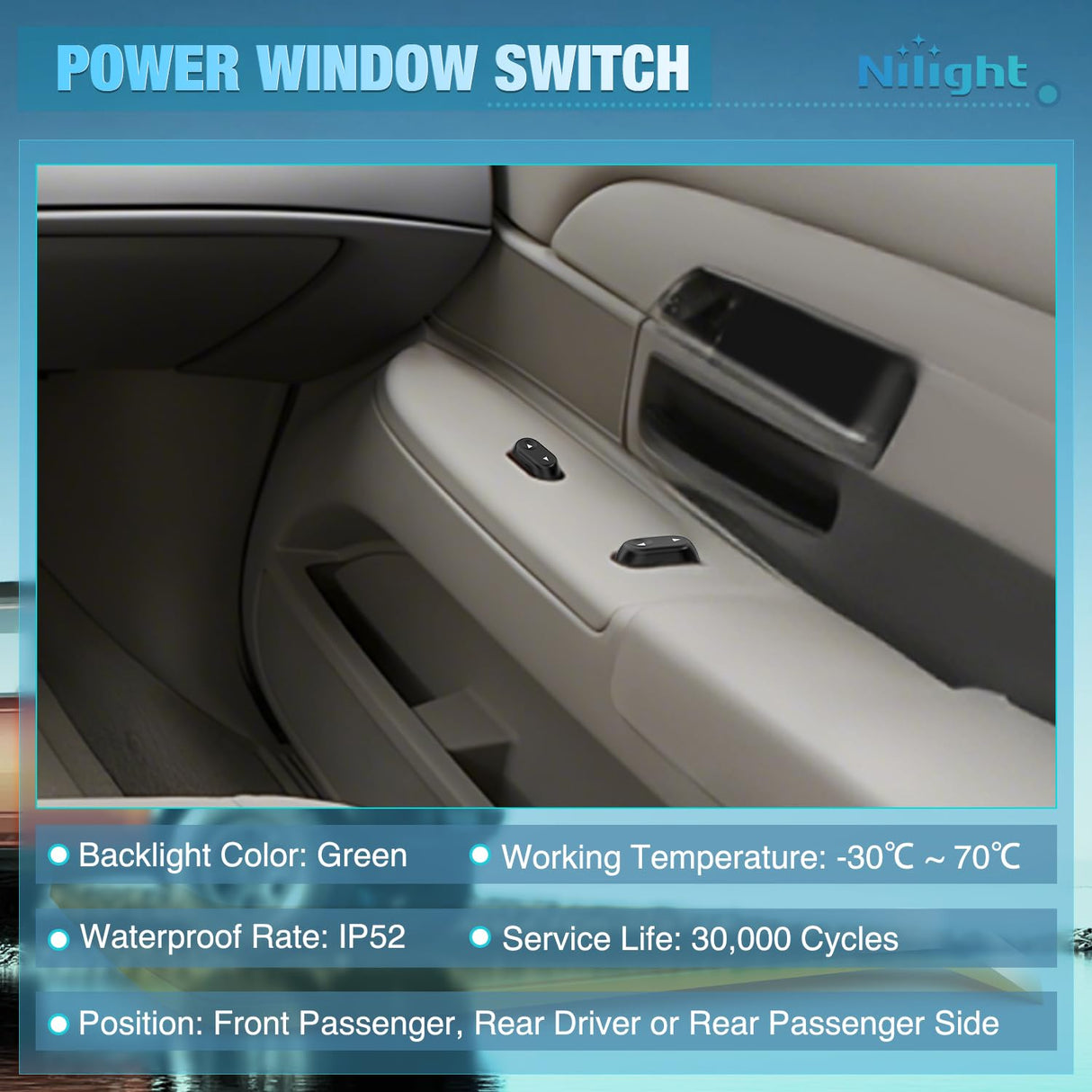 Power Window Switch for 2004-2008 F-150 /Mercury/Lincon | 2003 2004 2005 2006 2007 2008 Crown Victoria Expedition Mercury Grand Marquis Marauder Lincoln Mark LT 5L1Z-14529-BA 901-324