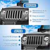 Grill Inserts fit for Jeep Wrangler Front Grille Mesh Inserts & Headlight Cover Set for JK JKU Unlimited Sports Sahara Freedom Rubicon 2007-2018 Clip-in Trim Exterior Accessories Black 9 Pcs