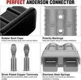 Anderson Connector 120AMP 4AWG Anderson Plug 12V-36V Battery Quick Connect/Disconnect Wire Harness Plugs Connectors Kit for 4 Gauge Cables Car Marine ATV Trailer Towing Winch Motor 2 Pack Grey