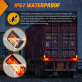 Rectangular Trailer Light Kit 2PCS Stop Turn Tail Side Marker License Lamps Submersible Waterproof For 12V Utility Boat Camper RV Trucks