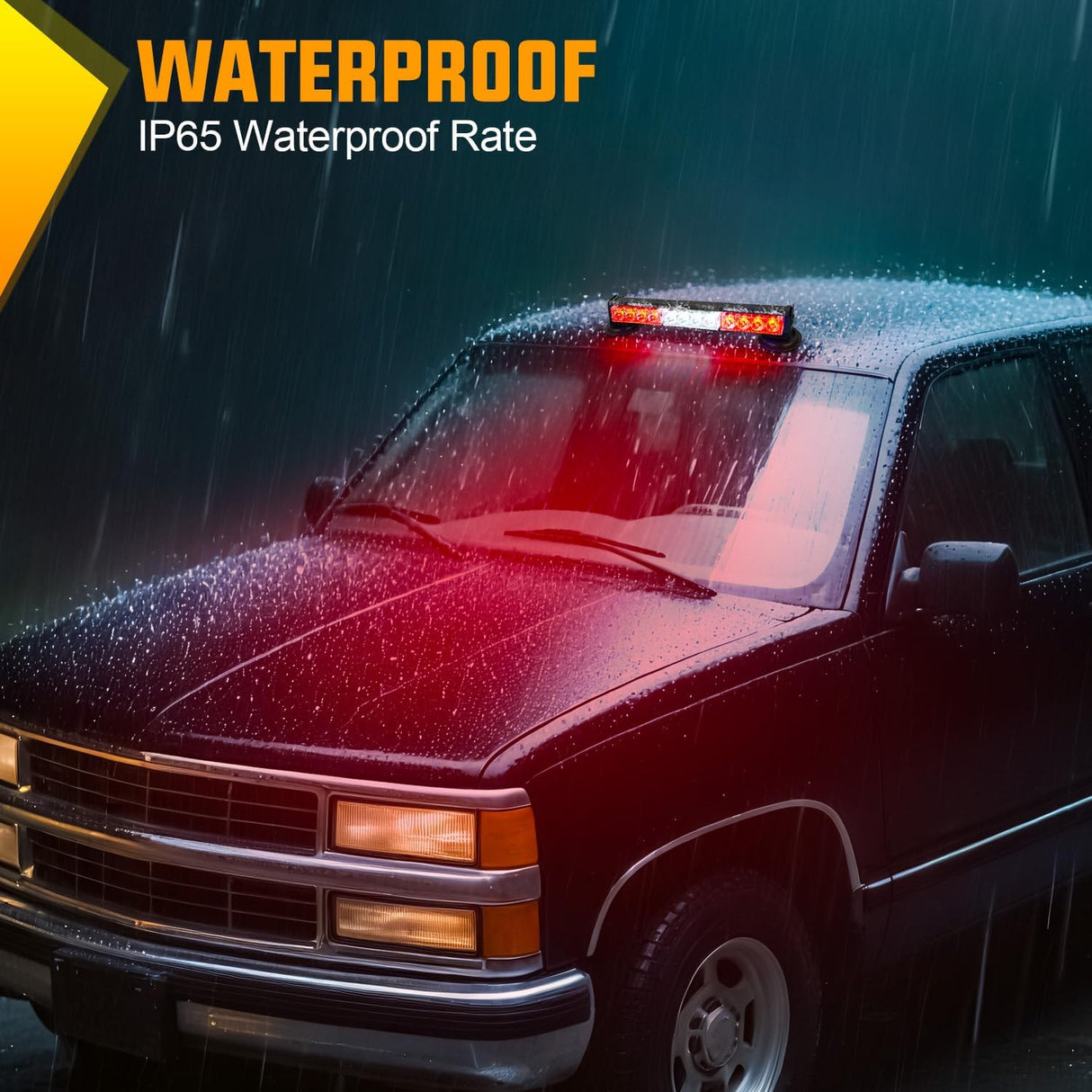 12LED Wireless Emergency Strobe Light Red White 14 Inch Magnetic Mount Mini Light Bar 12V Rooftop Powered Hazard Warning Flashing Lights for Car Truck Trailer Snow Plow Construction Vehicles