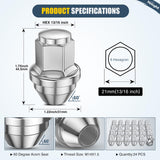 24PCS M14x1.5 Lug Nuts Compatible with 2015-2025 Ford F-150 | for 2015-2025 Ford Expedition/Lincoln Navigator One-Piece Solid Chrome Steel OEM Factory Wheel Nuts Replace