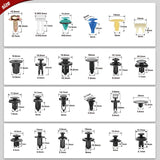 900Pcs Car Push Retainer Clips Auto Fasteners Kit Included 24 Sizes Nylon Bumper Fender Rivets Door Trim Panel Clips with 5 Fasteners Remover 10 Cable Ties for Toyota GM Ford Honda Chevy