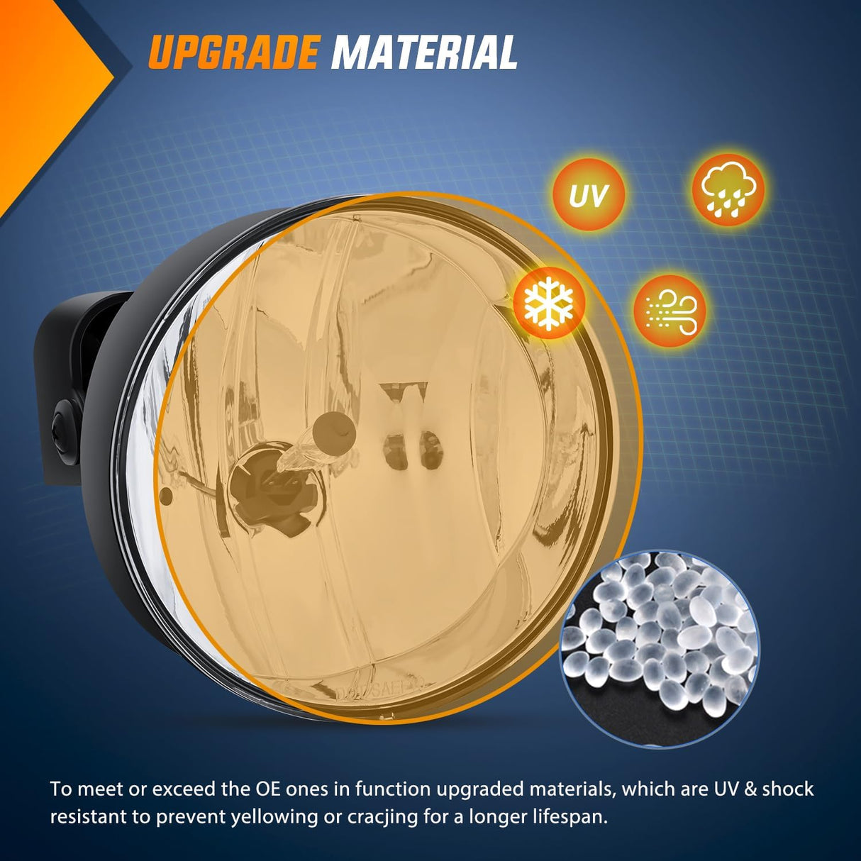 Fog Lights Assembly Compatible with 2002 2003 2004 2005 2006 2007 2008 2009 GMC Envoy Foglight Replacement w/880 12V 27W Bulbs Clear Lens