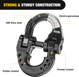 Safety Chain Connector Link, 1/2In Tow Hitch Hammerlock Coupling Link, 2 Pack Forged Steel Tow Chain Connector for Chain Link/Recovery Rope Link/Shackle, 12000 lbs Load Limit, Black