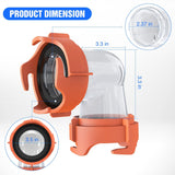 90 Degree RV Tote Tank Adapter, Clear RV Sewer Hose Elbow Fitting with 4 Swivel Bayonet Prongs Leak-Proof Double Odor-Tight Sealing Ring for RV Camping Portable Waste Tank Sewer Hoses, Orange