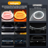 59-Inch LED Hood Strip, White Startup DRL Amber Signals Light | White Dynamic Daytime Running Light Amber Sequentiall Turn Signal Waterproof for Cars, SUVs & Trucks
