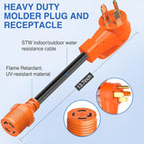NEMA 14-50P to L14-30R Generator Transfer Switch Adapter 240V/120V 50 Amp Male to 30 Amp Female Twist Lock 4 Prong Generator Plug Pure Copper Heavy Duty 10 AWG ETL Listed for Power Backup