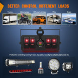 Rocker Switch 4 Gang Rocker Switch Box 12V SPST ON Off Toggle Switches PD Type C and QC 3.0 USB Charger Voltmeter LED Light Waterproof Aluminum Mount Bracket Panel DIY Stickers for Boat Car RV Truck