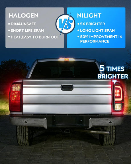 Taillight Assembly Compatible with 2008 2009 2010 2011 2012 2013 2014 2015 2016 Ford F250 F350 F450 Super Duty Incandescent Type Upgrade LED Tube Tail Lights Rear Brake Lamps