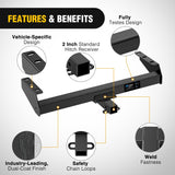 Class 3 Trailer Hitch 2 Inch Receiver Tow Hitch Compatible with Suzuki Equator 2009-2012, Nissan Frontier 2005-2026, Multi-Fit Hitch for Ball Mount Cargo Carrier Bike Rack, Black Powder Coated