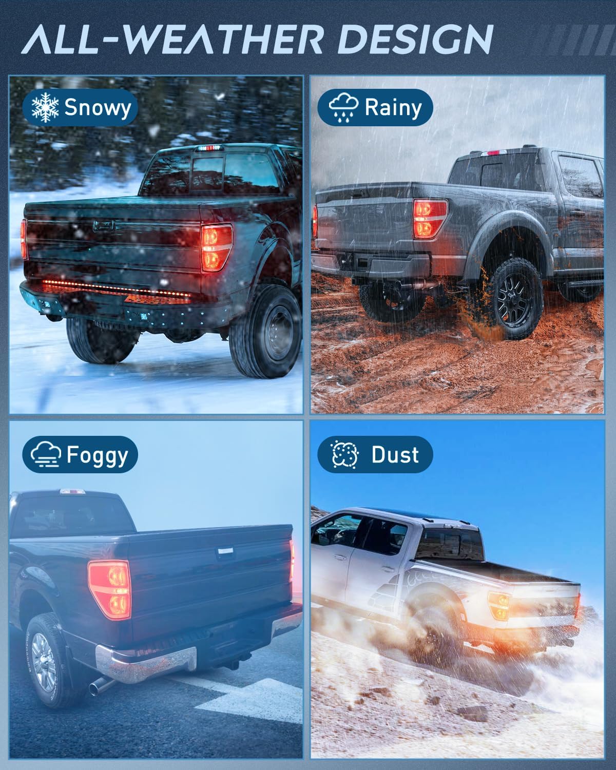 Taillight Assembly Compatible with 2009 2010 2011 2012 2013 2014 Ford F-150 Pickup Truck Taillights Rear Lamp Replacement OE Style Red Housing Driver and Passenger Side Chrome Trim