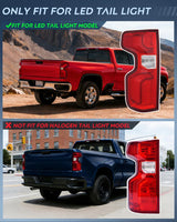 Taillight Assembly for 2019 2020 2021 2022 2023 Chevy Silverado1500 | 2020 2021 2022 2023 Silverado 2500HD 3500HD LED Tail Light Rear Lamp Replacement Driver and Passenger Side