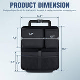 Car Seat Back Organizer 2PCS Black Oxford Fabric Universal | Multi Compartment Cup Holder Hanging Storage Bag Scratch Resistant Durable Design for Cars Vans SUVs MPVs Pickup Trucks