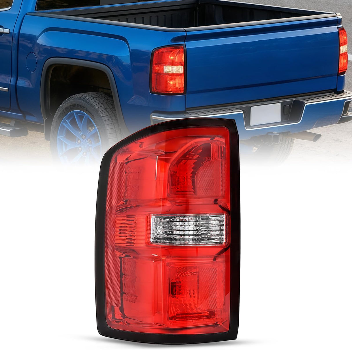 Taillight Assembly Compatible with 2014 2015 GMC Sierra 1500 | 2015 GMC Sierra 2500HD 3500HD Tail Light OE Style Rear Lamp Replacement Driver Side