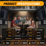 LED Interior Light Bar 4PCS 16.5 Inch Dimmable Strip Lights | Three Color Dimmable Lighting with Memory Function 168 LEDs and 12V to 30V Compatibility for RV Enclosed Cargo Trailer Boat