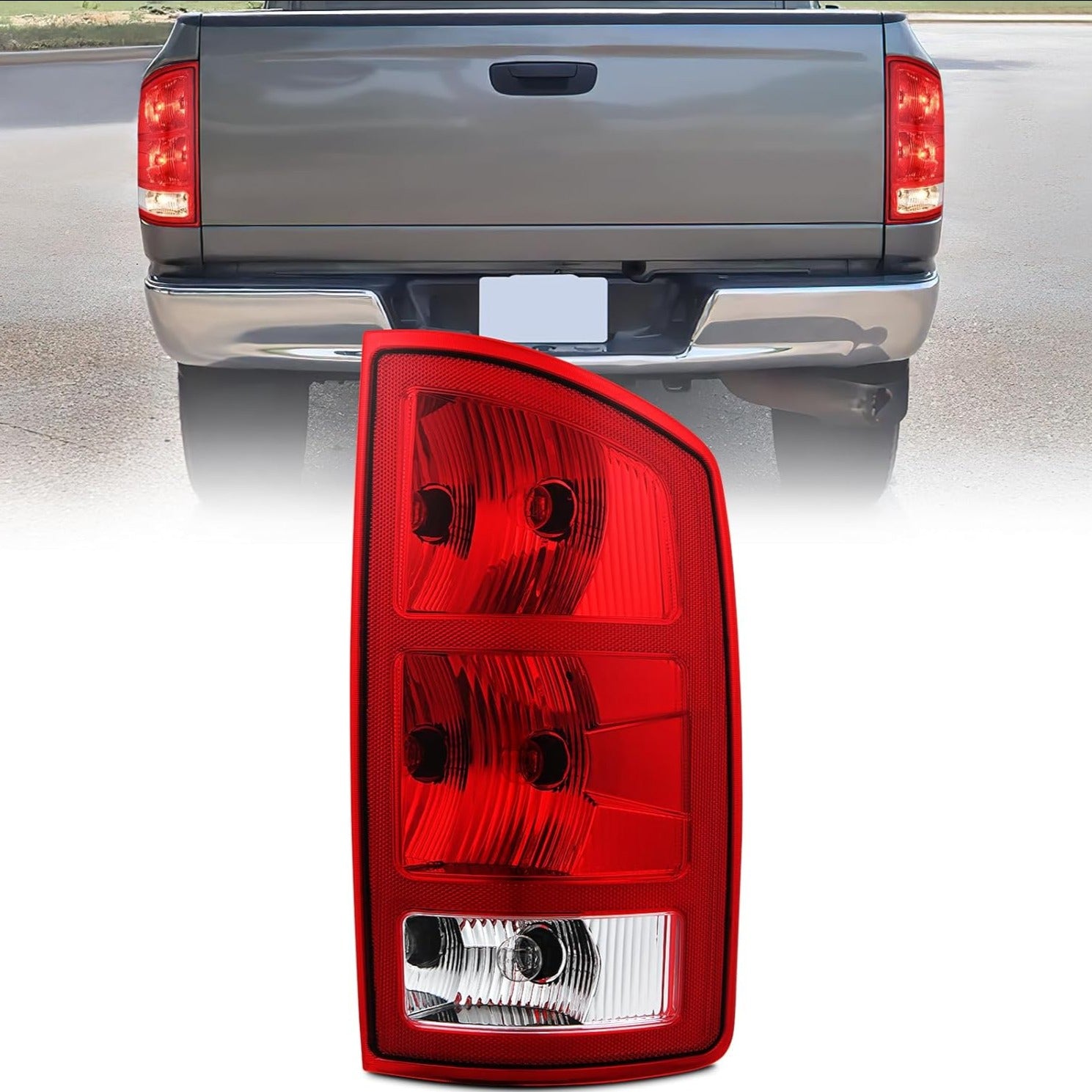 2002-2006 Dodge Ram 1500 2003-2006 Dodge Ram 2500 3500 Taillight Assembly Rear Lamp Replacement OE Style w/Bulbs Passenger Side Nilight