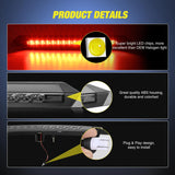 Third Brake Light for Ford Mustang 1999 2000 2001 2002 2003 2004 | for Ford Mustang 1999 2000 2001 2002 2003 2004, High Mount 3rd Stop LED Rear Cab Center Lamp Van SUV, Smoked Lens