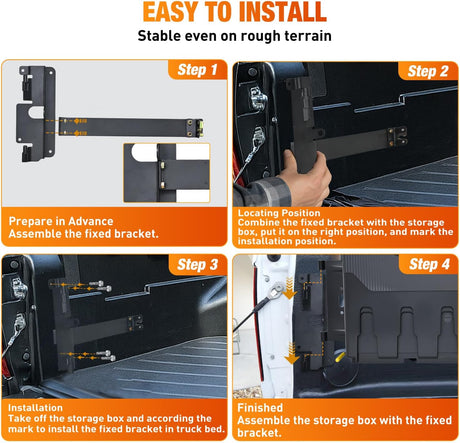 Truck Bed Tool Box Left Driver Side Truck Toolbox Fit for Chevrolet Silverado GMC Sierra 1500 2500 3500 2007-2018 Swing Case Truck Bed Storage Box w Lockable Lid Waterproof Wheel Well Toolbox