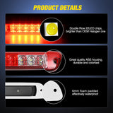 Third Brake Light Tail High Mount 3rd Stop Cargo Reverse LED Lights Red Lens Compatible with Chevy Colorado and GMC Canyon 2004 2005 2006 2007 2008 2009 2010 2011 2012 Pickup Truck