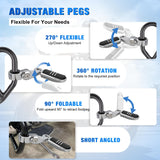 1.25 Inch Motorcycle Highway Pegs For Harley Davidson Touring Road King Street Glide Sportster Adjustable 360° Angled Foot Pegs P-Clamp Universal For 1-1/4 Inch Engine Guard Crash Bar Highway Footpegs
