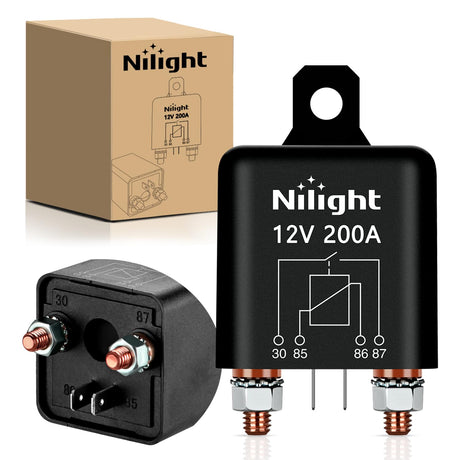 200A Starter Relay 4 Pin Split Switch 12V Continuous Heavy Duty SPST High Current Terminal Car On Off Control for Automotive Truck RV Camper