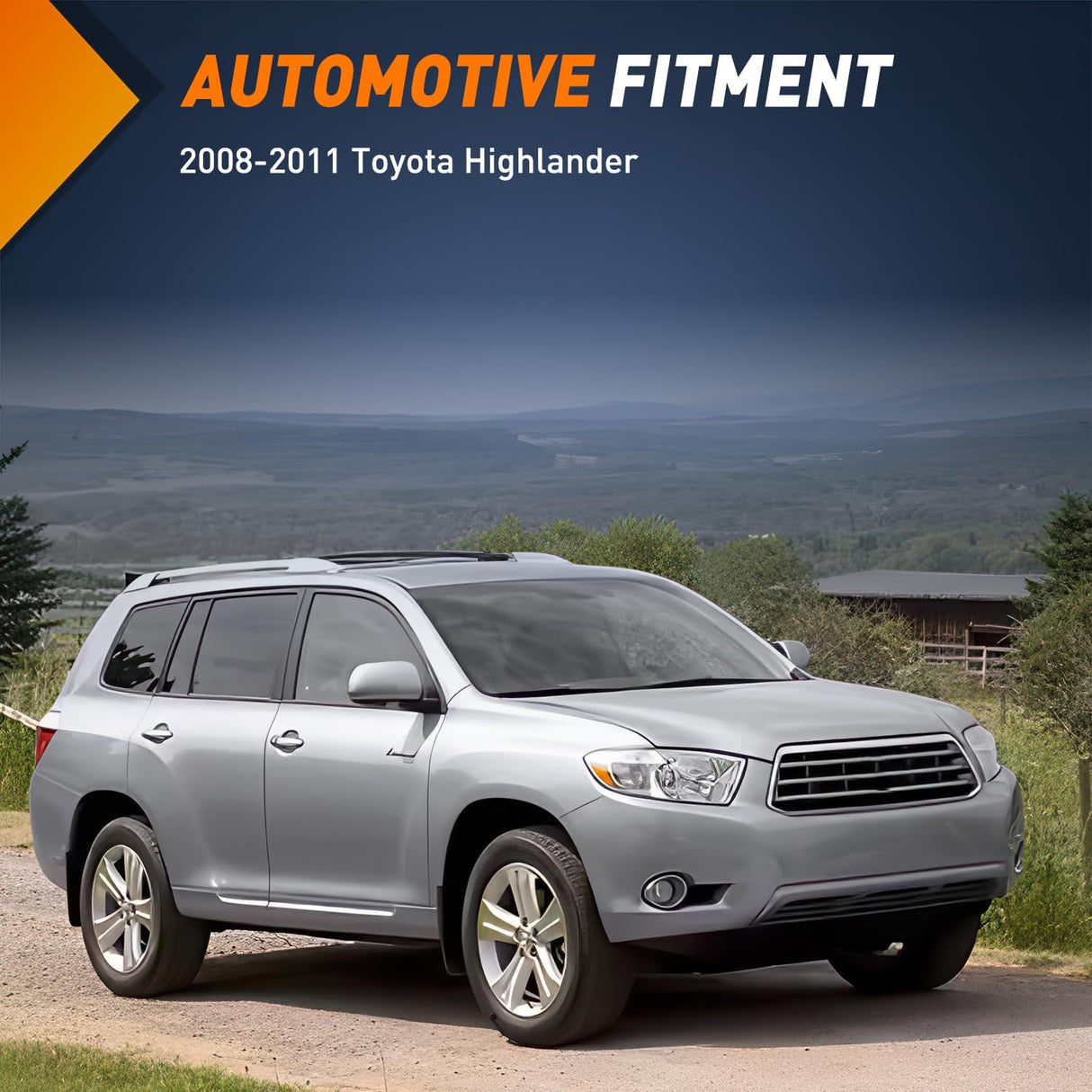 Fog Lights Assembly Compatible with 2008 2009 2010 2011 Toyota Highlander Left Driver and Right Passenger Side Clear Lens w/H11 12V 55W Bulbs