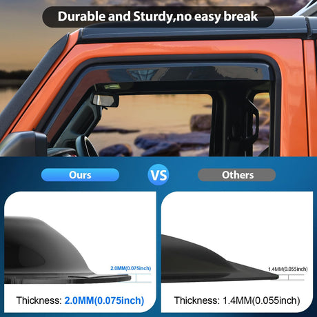 in Channel Rain Guards for Dodge RAM 1500 2019-2026 Crew Cab Side Window Vent Visors for Rainy Weather, Highway Driving, Sun Glare & Wind Noise Reduction-4pcs
