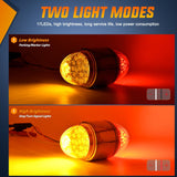 34 LED Dual Face Watermelon Light 2PCS Amber and Red Clear Lens Auxiliary Side Marker Clearance Turn signal Brake Pedestal Lights IP68 Waterproof for Trailer Semi Trucks Pickup Camper RV