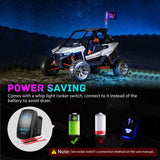 COB RGB LED Whip Light 1PC 4FT Spiral Lighted Antenna Whips | Bluetooth APP and Remote Control with DIY Chasing Patterns Music Sync and Spring Base for ATV UTV RZR Can Am and Truck