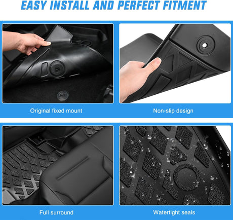 TPE Floor Mats for Volvo VNL 300 430 630 670 730 780 2004-2018 Volvo VT Models 2006-2010 All Weather Custom Fit Heavy Duty Floor Liners