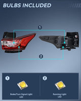 Taillight Assembly for 2018 2019 2020 2021 Chevy Traverse | LED Outer Tail Light OE Style Rear Lamp Replacement Passenger Side