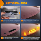 LED Cab Marker Lights 3 PCS Roof Running Light LED Smoke Lens Amber Cab Clearance Light Compatible with 2002-2007 Chevy Silverado GMC Sierra 1500 1500HD 2500 2500HD 3500