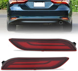 Rear Bumper Tail Light Compatible with 2018 2019 2020 2021 2022 2023 2024 2025 Toyota Camry Smoke Lens LED Reflector Rear Bumper Lamps Brake Turn Signal Sequential Flashing Driving Taillights