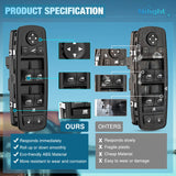 Driver Power Window Switch for 2012-2015 Chrysler/Dodege/Ram | for 2012 2013 2014 2015 2017 2018 2019 Dodge Grand Caravan 12-15 Chrysler Town & Country 13-17 Ram 68298867AA 68110867AB