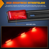 9 LED Marker Tail Trailer Light Bar 14.2Inch 2 PCS Red Clearance Identification Running Mark ID Rear Stainless Steel Bracket for 12V Pickup Truck RV Boat
