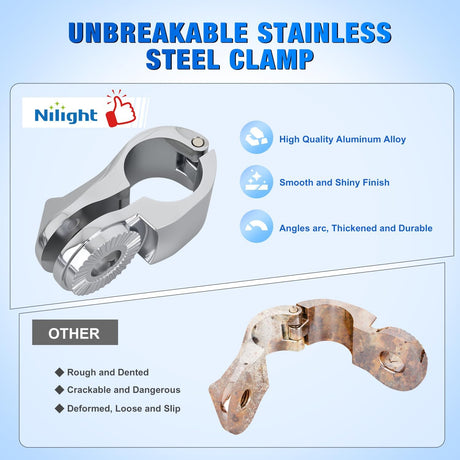 1.25 Inch Motorcycle Highway Pegs For Harley Davidson Touring Road King Street Glide Sportster Adjustable 360° Angled Foot Pegs P-Clamp Universal For 1-1/4 Inch Engine Guard Crash Bar Highway Footpegs