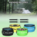 4 Pack RV Hose Storage Bag, Waterproof Utility Bag with Visible Cover & Dual Zipper Closure RV Storage and Organization for Sewer, Fresh Water Hoses Electrical Cords Camper Tools Accessories