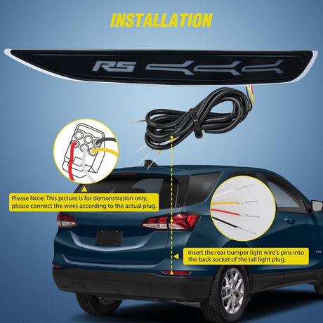 Rear Bumper Tail Light Compatible with 2017 2018 2019 2020 2021 2022 Chevy Equinox Smoke Lens LED Reflector Bumper Lamps Brake Turn Signal Sequential Flashing Driving Taillights Replacement