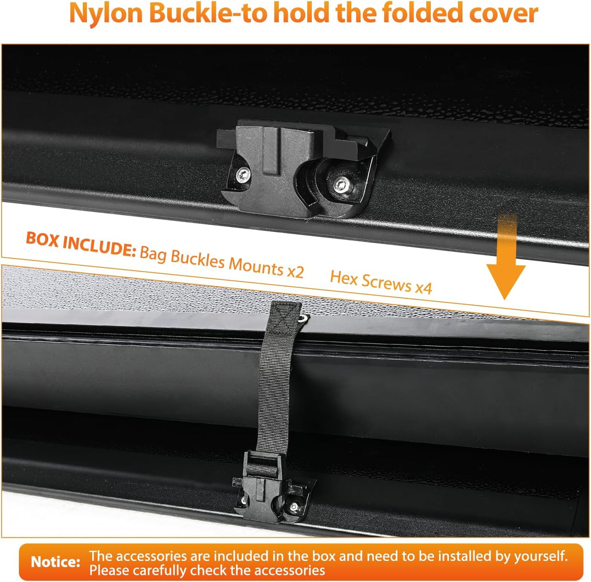 Truck Bed Tonneau Cover Hard Tri-fold Fits for 2022 2023 2024 2025 Ford Maverick-4.5ft