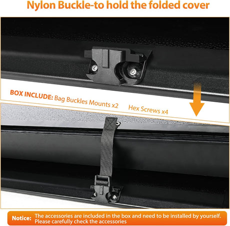 Truck Bed Tonneau Cover Hard Tri-fold Fits for 2022 2023 2024 2025 Ford Maverick-4.5ft