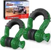 2 Pack 3/4 Inch D-Ring Shackle with 7/8 Inch Screw Pin 41,887lbs Break Strength, Heavy Duty Off Road Recovery Shackle with Isolators Washers for Use with Tow Strap, Winch, Off-Road Jeep Truck Vehicle