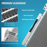 AC Condenser Compatible with Jeep Grand Cherokee 2011-2021 Dodge Durango V6 V8 3.6L 5.7L 2011-2021 Air Conditioning A/C Condenser w Receiver Drier Replace# 3893, 7013893, CH3030242, 55038003AE