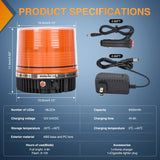 18LED Amber Magnetic Beacon Light Wireless Rotating Powered Emergency Hazard Warning Safety Flashing Roof Top Strobe Lights for Car Truck Snow Plows Forklift Trailer Security Vehicles