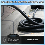 1 Pack RV Sewer Hose Storage Bag, Waterproof Black Bags with Drawstring Mesh Top RV Storage & Organization Bags Container for Sewer Fresh Water Hoses Electrical Cords Camper Tools Accessories