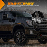 Fender Side Marker Lights 4 PCS 54 LED Smoke Lens Amber Front Rear Clearance Light Compatible with 2020 2021 2022 2023 2024 Sierra 2500HD 3500HD Pickup Truck