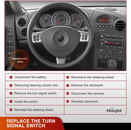 Turn Signal Switch Compatible with 2006 2007 2008 Pontiac Grand Prix w/Fog Lights Windshield Wiper Combination Dimmer Lever Switches with Cruise Control
