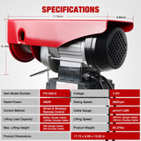 1320LBS Electric Hoist 110V Electric Winch with Wireless & Wired Remote Control, Single/Double Slings 39FT Lifting Height Lift Hoist Material Handling Tool for Warehouses Factories Garage