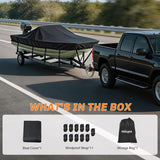 800D Heavy Duty Boat Cover 14ft-16ft | Fits boats with beam width up to 68in (Narrow Jon Boats & Fishing Boats), Marine Grade All-Weather proof Trailerable Cover