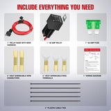 Electric Fuel Pump Relay Kit Wiring Harness 40 AMP Relay Heavy Duty 10 Gauge Cables w/30 AMP Blade Fuse 12V System for Trucks Cars RVs Marine Boats Trailers